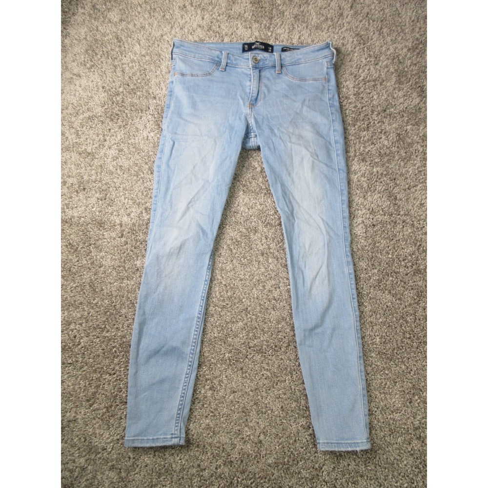 Hollister Low Rise Jean Legging Light Wash Blue Denim 7S W28 L26 Stretch Jeans